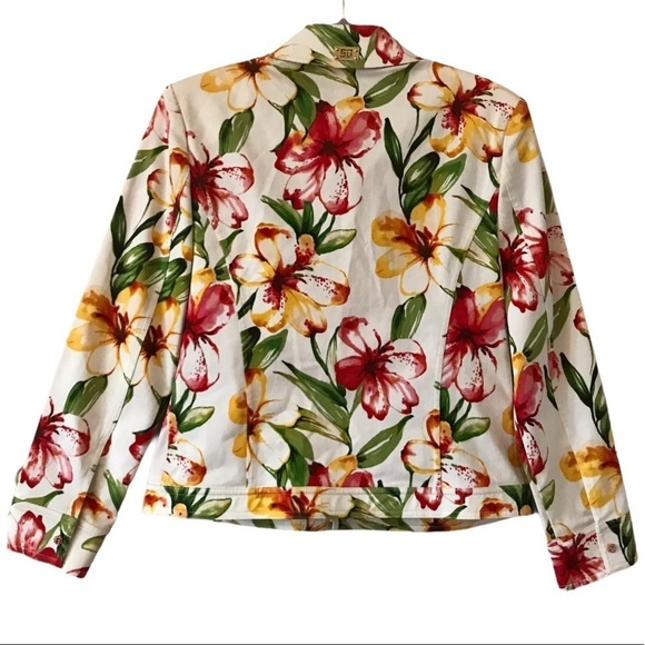 St John Sports Marie Gray Floral Tropical Jacket - Picture 2 of 14